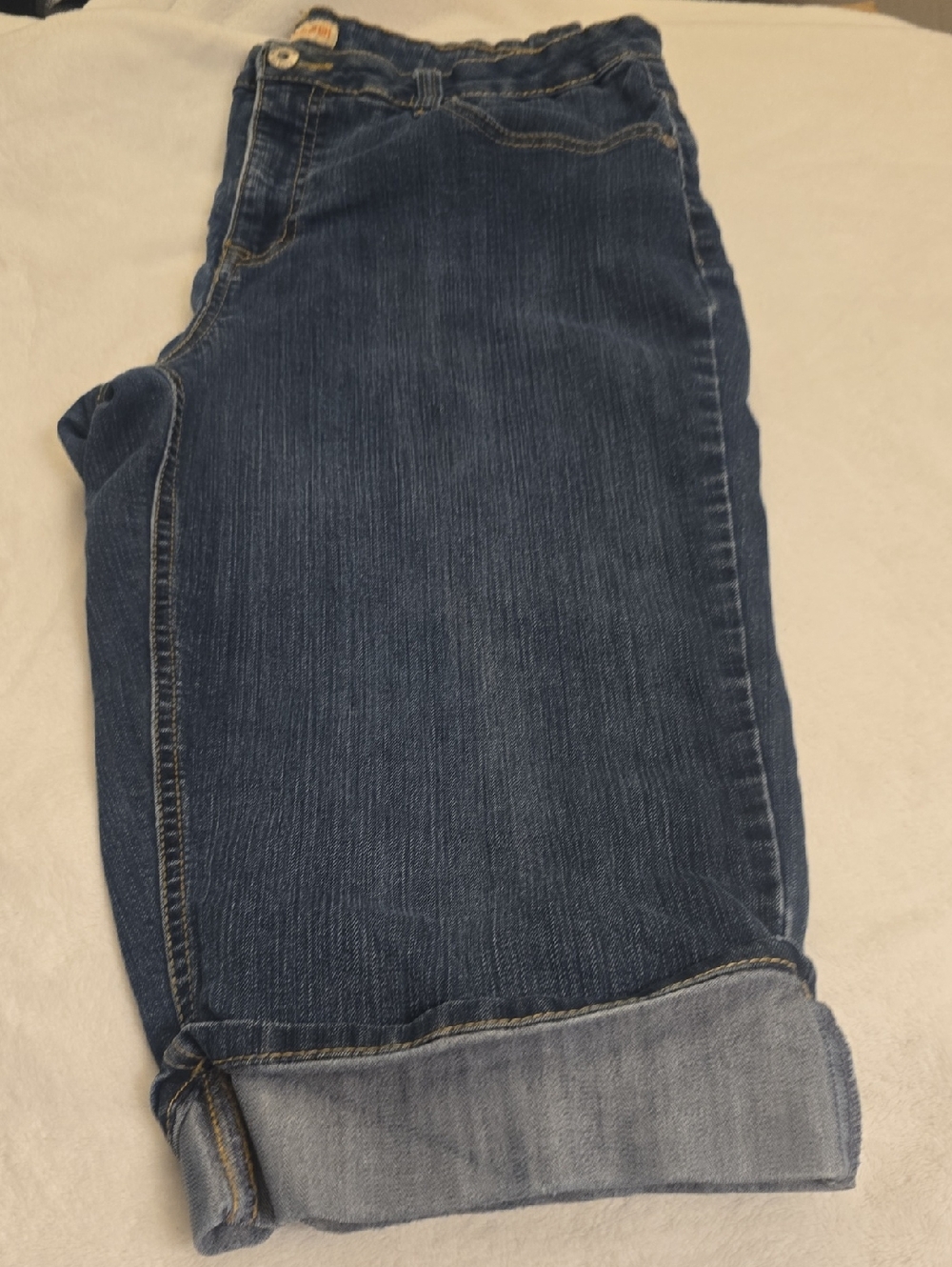 Dark Wash Rolled Cuff Jeans